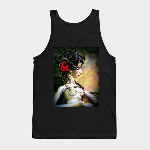 Greek Goddess Medusa Portrait Tank Top by Paulina Gravagno